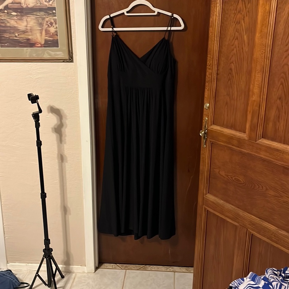 Black dress with little wooden beads on it super cute size 12